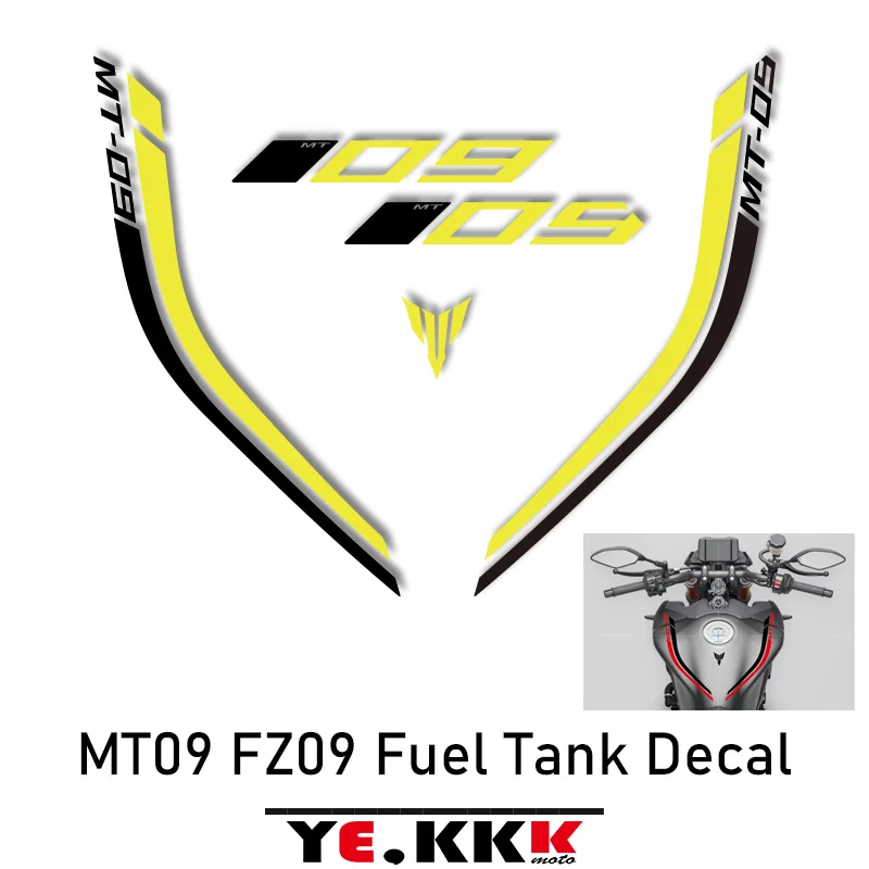 

For Yamaha MT09 MT-09 FZ09 FZ-09 Fuel Tank Sticker Decal Custom Fluorescent Reflective Custom Engraved New Stickers