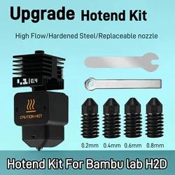 Upgrade Hotend Kit for Bambu Lab H2D with 0.4mm Hardened Steel Nozzle Silicone Cover Hotend For Bambu lab H2D 3D printer parts