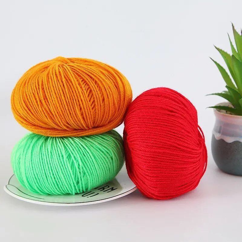 1pc 50g Yarn Crochet Infant Silk Hand Knitted Crochet Yarn for Knitting T-shirt Yarn 132 Meters Ilos Para Tejer