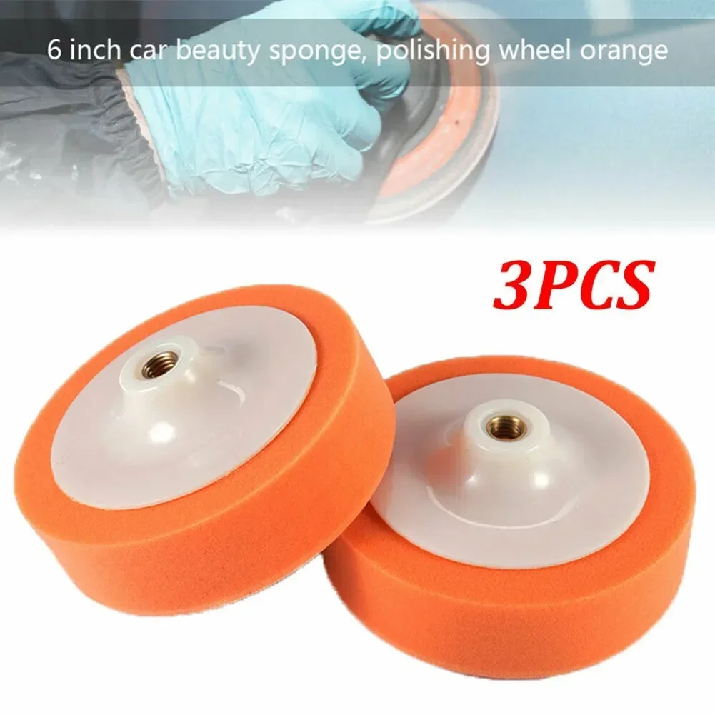 Effective Car Polishing Heads, 3pcs 6 inch Buffing Pads, Thread, Soft Foam for Enhanced Polishing Experience