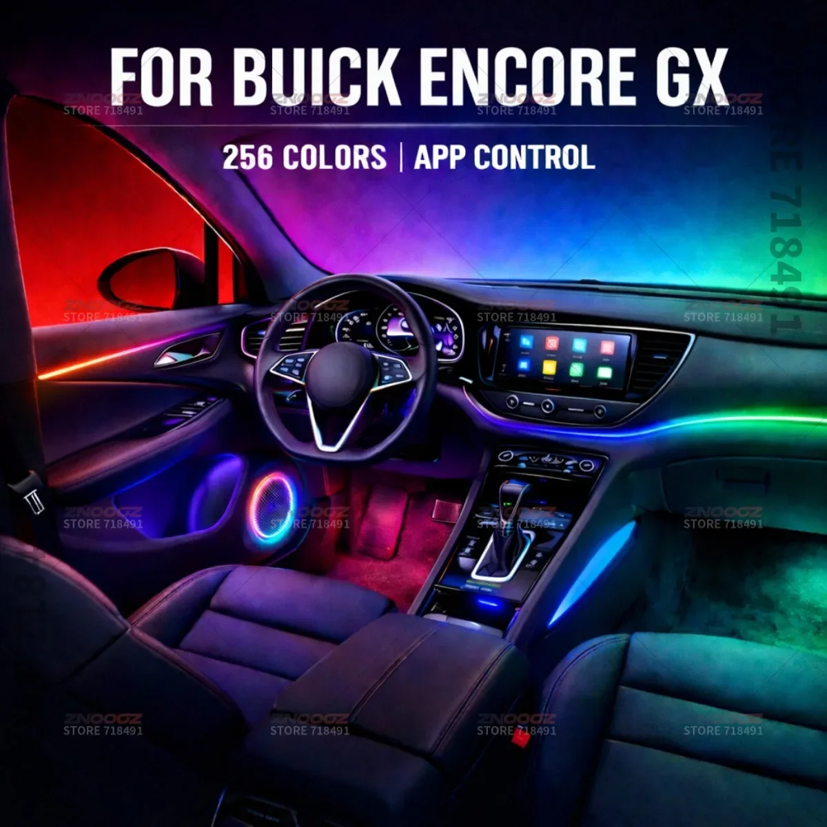 For Buick Encore GX 22in1 RGB Car Interior Acrylic Car Ambient Lights RGB Hidden Acrylic Strip Decoration Atmosphere Accessories