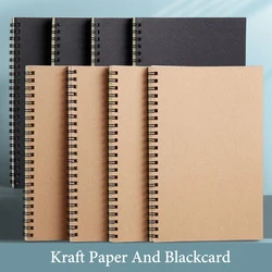 Cahier A5/B5, papier kraft noir bloc-notes bobine couverture, 60 feuilles/livre, grille ligne horizontale Page intérieure, bureau étude Staacquaring CS-99