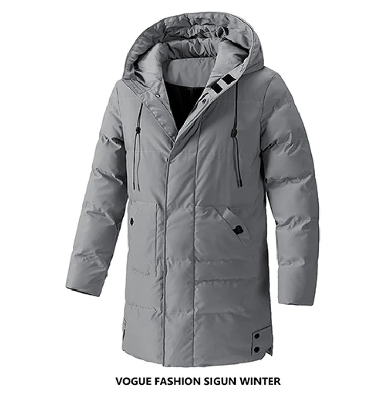 Winter Long Thick Padded Coat Men's Korean Casual Outerwear