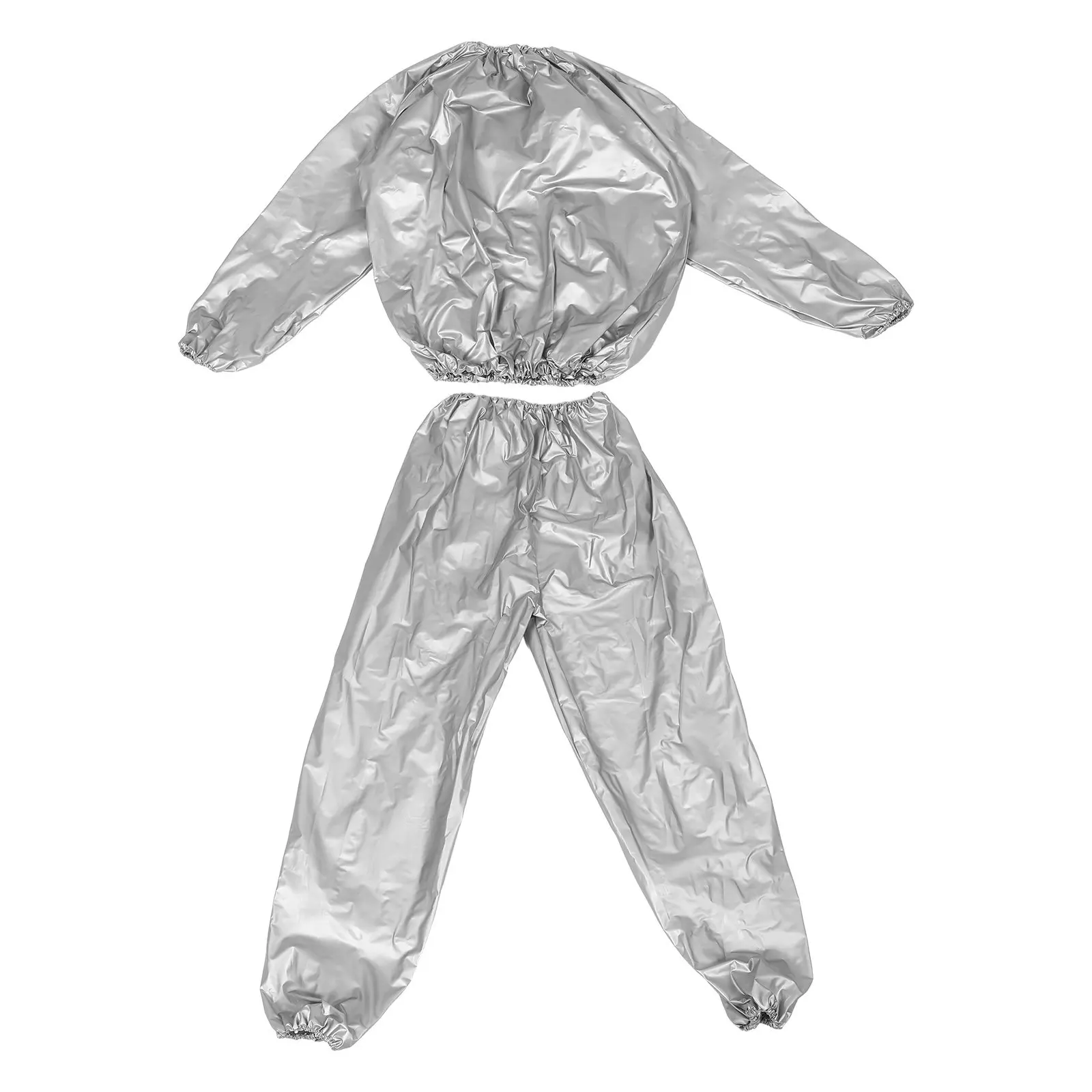 Full Body Silver Sauna Suit Men Women 0.15mm PVC Sweat Suit for Boxing Running Heat Reflective Fast Dry Anti-Rip