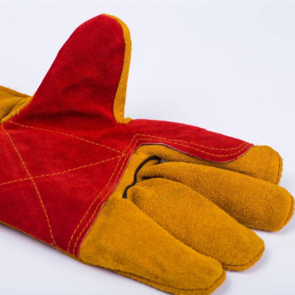 

1Pair Premium Working Gloves Heat Resistant Durable for Welding Carring Cutting Long Sleeves Welding Gloves