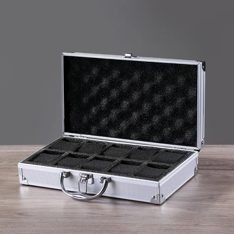 Luxury Premium Quality Watch Box 10/12 Grids Aluminum Alloy Storage Display Case Collection Clock Box Gift Packaging