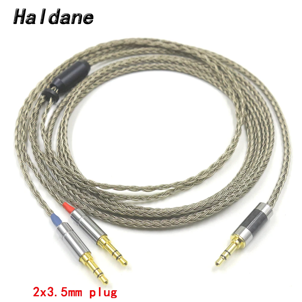 

Haldane Gun-Grey 16Cores Silver Plated Graphene Headphone Upgrade Replace Cable for Sundara Aventho Focal Elegia t1 MDR-Z he400s