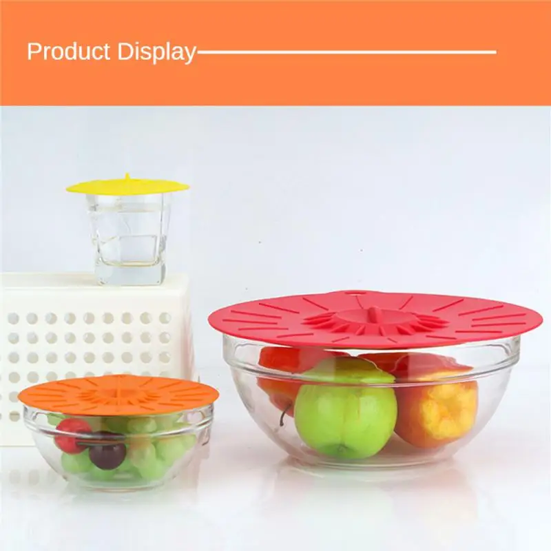 Universal Silicone Suction Lid Easy Vacuum Seal Stretch Sealer Bowl Can Pan Pot Caps Cover Kitchen Cookware Accessories