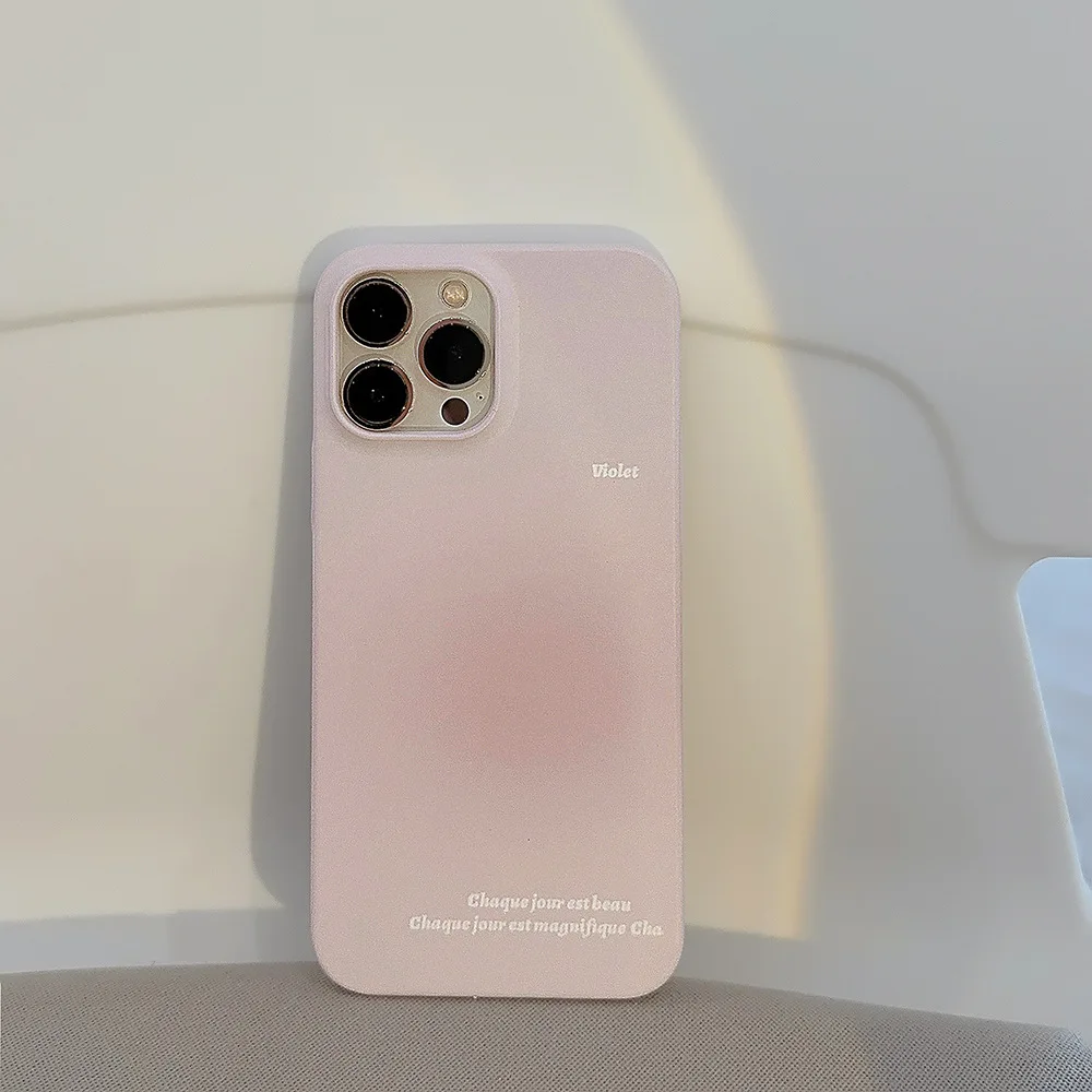Modische rosa Farbverlaufs-Telefonhülle für iPhone 16 15 14 13 12 11 17 Pro Max X XR XS 7 8 Plus, matt, stoßfest, schützende Hartschale