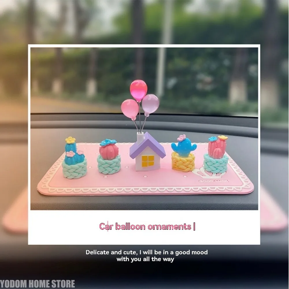 1 Pack Car Decoration Balloon House Car Dashboard Mirror Cartoon Resin Decoration Mini DIY Decoration Accessories Figurines view 3
