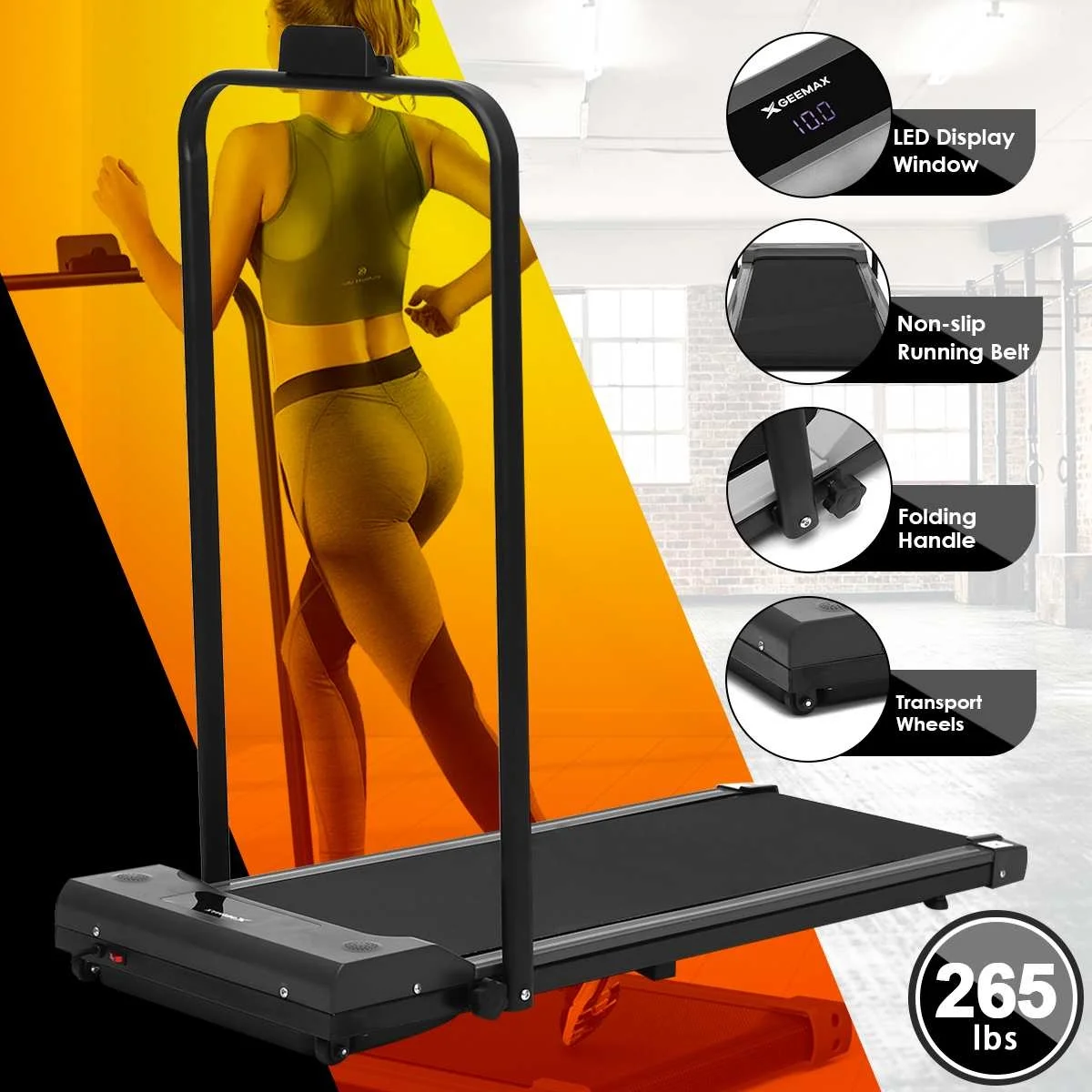 2-in-1 Multifunctional Foldable Treadmills Mini Fitness Indoor Exercise Equipment Gym Folding House Fitness Treadmills US Plug