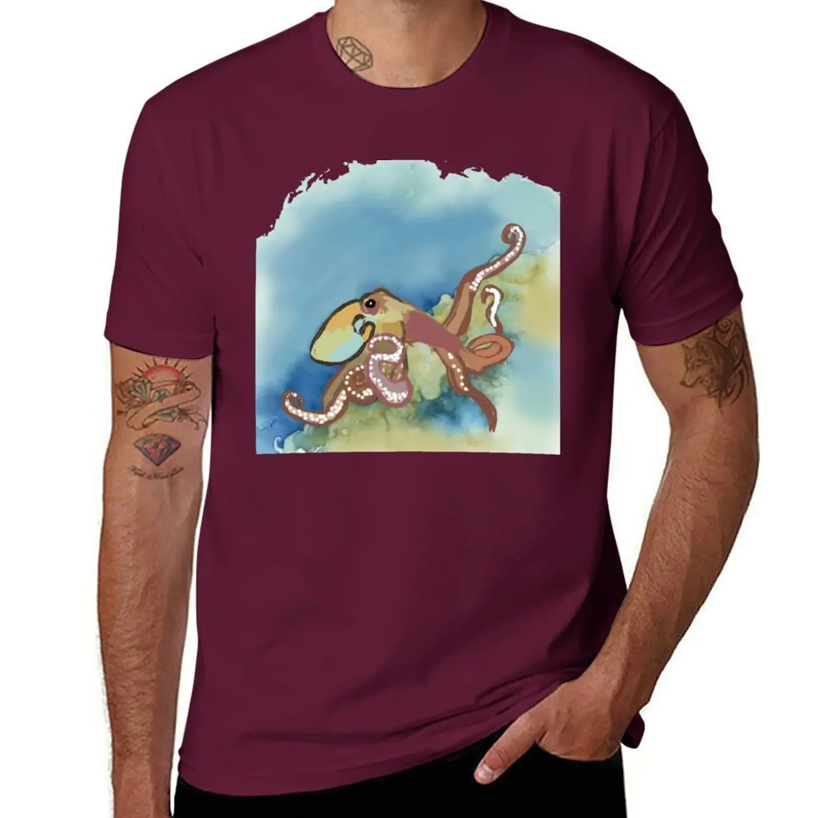 Octopus T-shirt kawaii clothes customs boys whites mens funny t shirts image 6