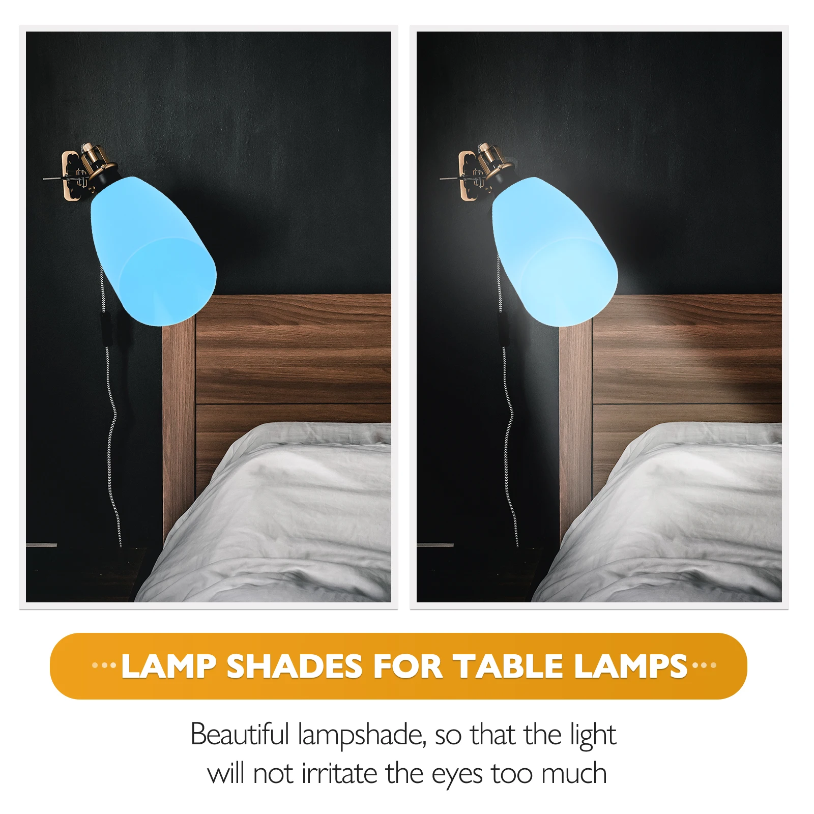 

4pcs Horseshoe Lampshade Slanted Blue Plastic 42mm Hole for Wall Table Bedside Lamps Home Hotel Lighting Accessories