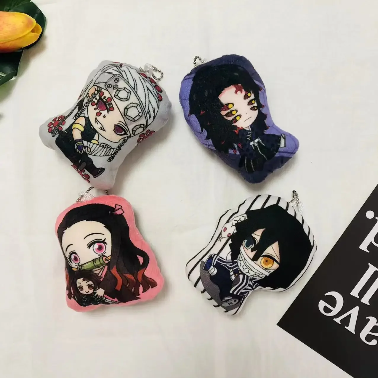 Derivados de animação mini boneca de pelúcia pingente tanjirou nezuko zenitsu inosuke giyuu shinobu macio kawaii de volta às aulas anime