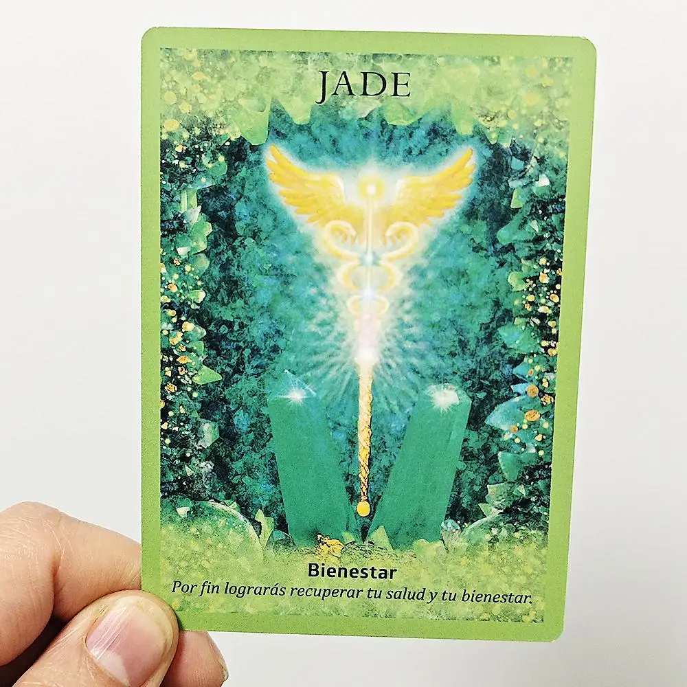 10.5*7.5cm Crystal Angels Oracle Deck 44 Pcs Oracle Cards Spanish Edition