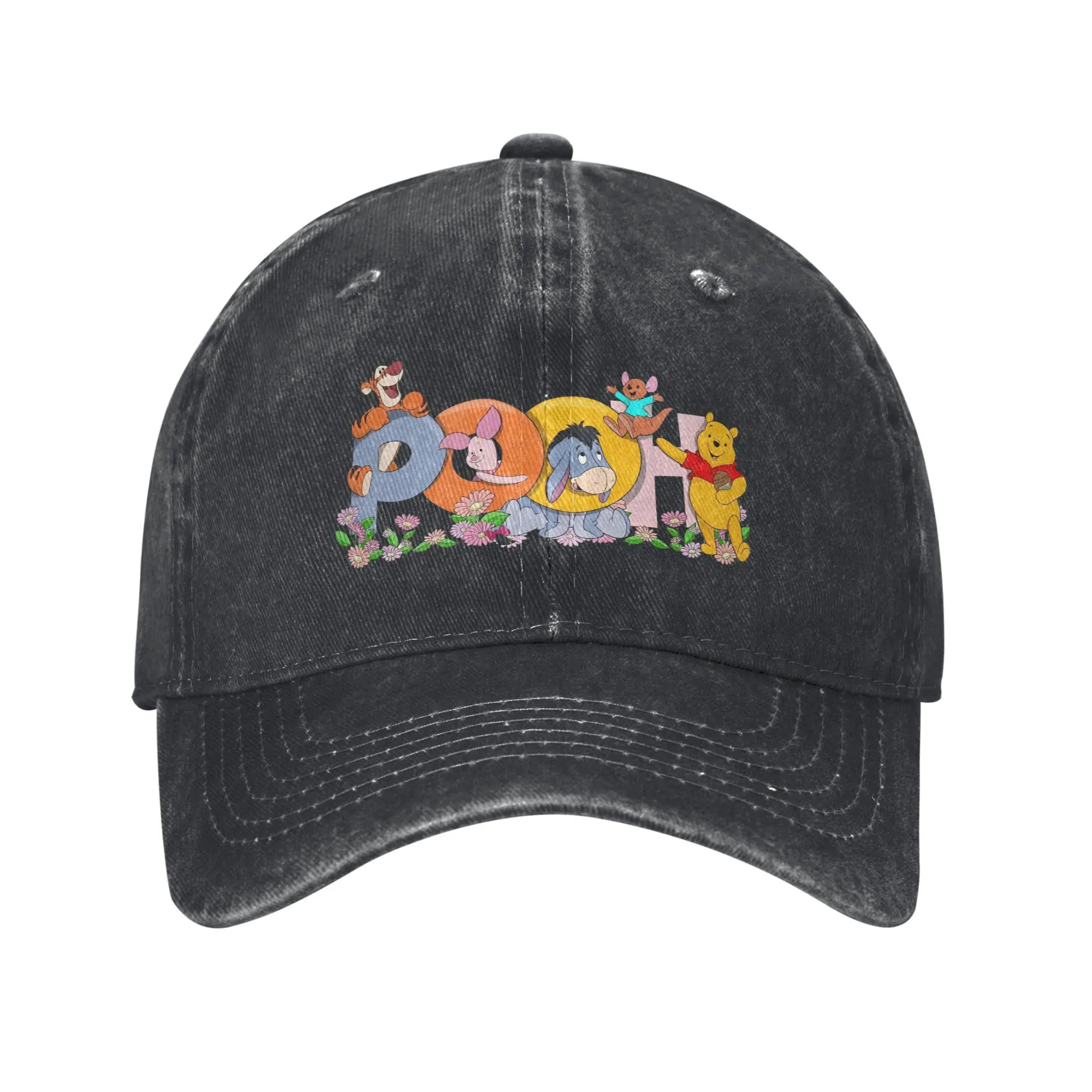 Winnie the Pooh Cartoon Piglet  Washed Baseball Cap  Vintage Sun Trucker Hat Summer Female Male Tennis Skate Snapback Cap
