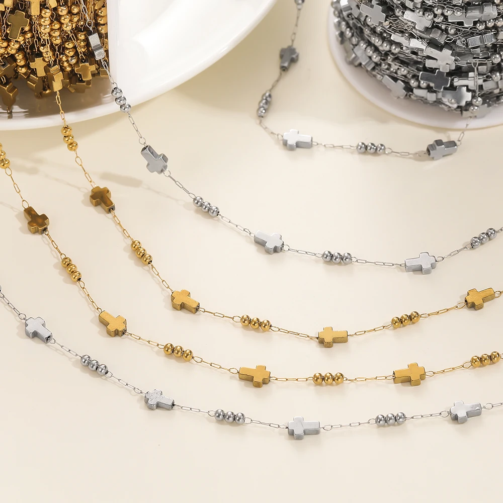 

1meter/pack Stainless Steel Cross Chains for Jewelry Making DIY Women Men Necklace Bracelet Bulk Chain Accessories