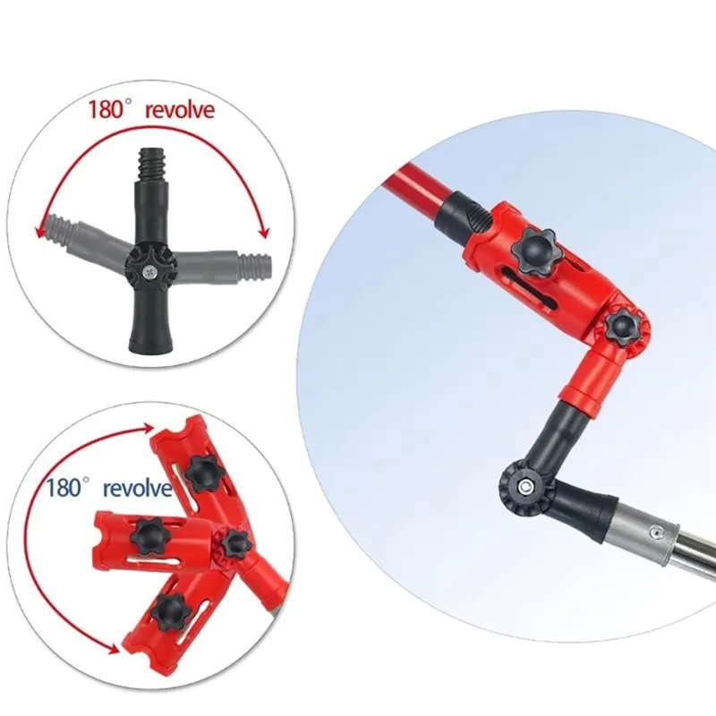 L60A Multipurpose Gutter Cleaning System 2 Adjustable Adapters, 5.57Ft Telescoping Pole For Roof And Ground Use