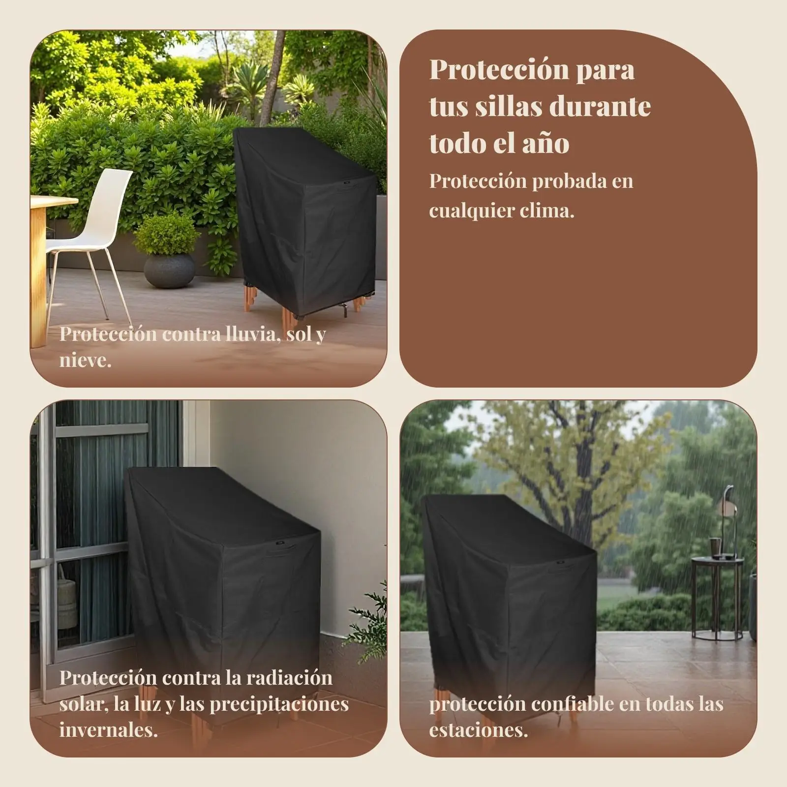Outdoor Chair Cover Water Resistant Heavy Duty Oxford Cloth Protector with Adjustable Drawstring for Garden Furniture Rain Snow