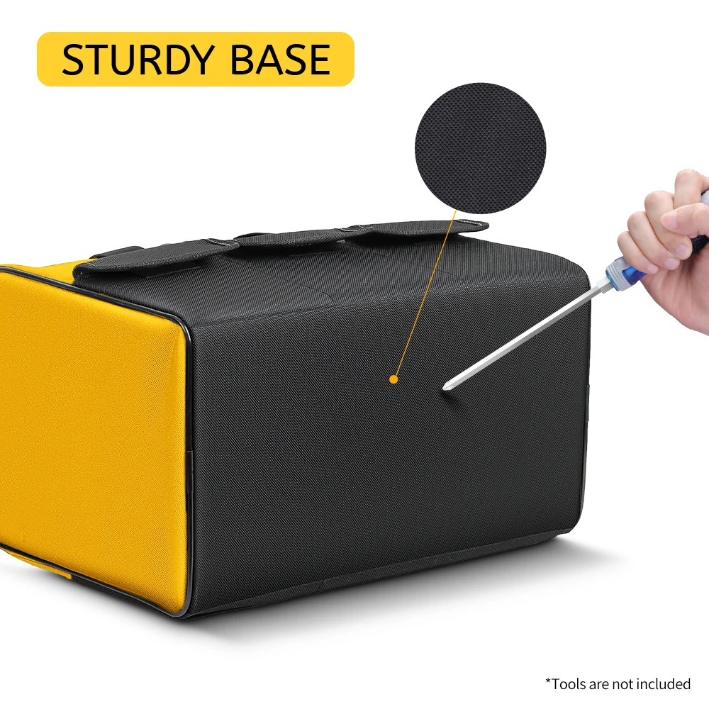 حقيبة أدوات مقاس 17 بوصة، حقيبة أدوات كبيرة مع 6 جيوب خارجية، حقيبة أدوات كهربائي لعشاق الأعمال اليدوية والحرفيين