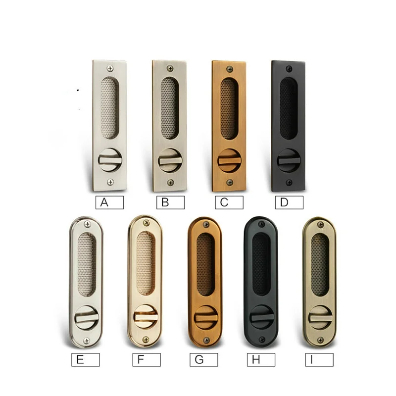 Mute Mortice Sliding Door Lock Hidde Handle Interior Door Pull Lock Modern Anti-theft Room Wood Door Lock Furniture Hardware