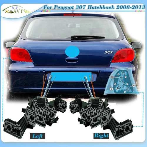 Roavia para Peugeot 307 Hatchback 2008-2013 placa de circuito de luz trasera de coche placa de circuito enchufe de base de bombilla
