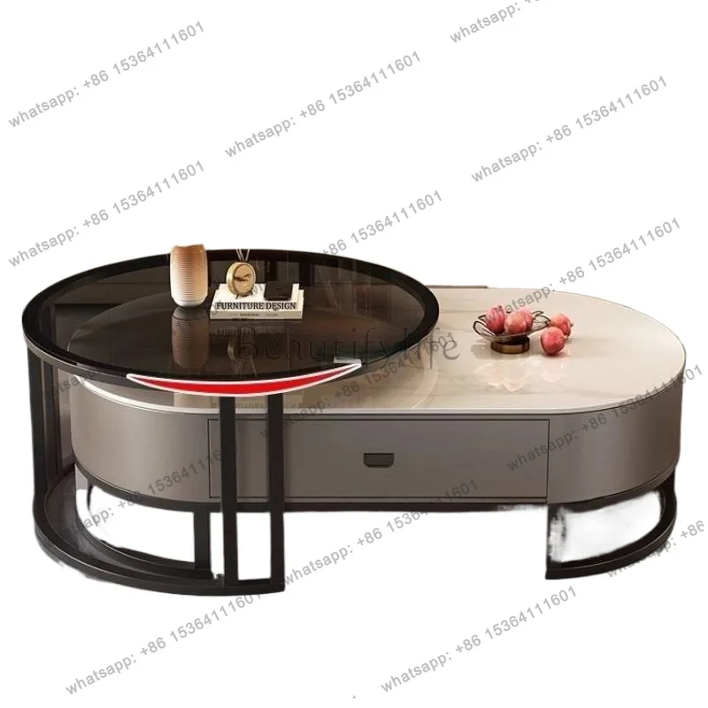 

Modern Extendable Coffee Table Black European Saving White Coffee Table Center Luxury Mesa De Centro Sala Living Room Furniture