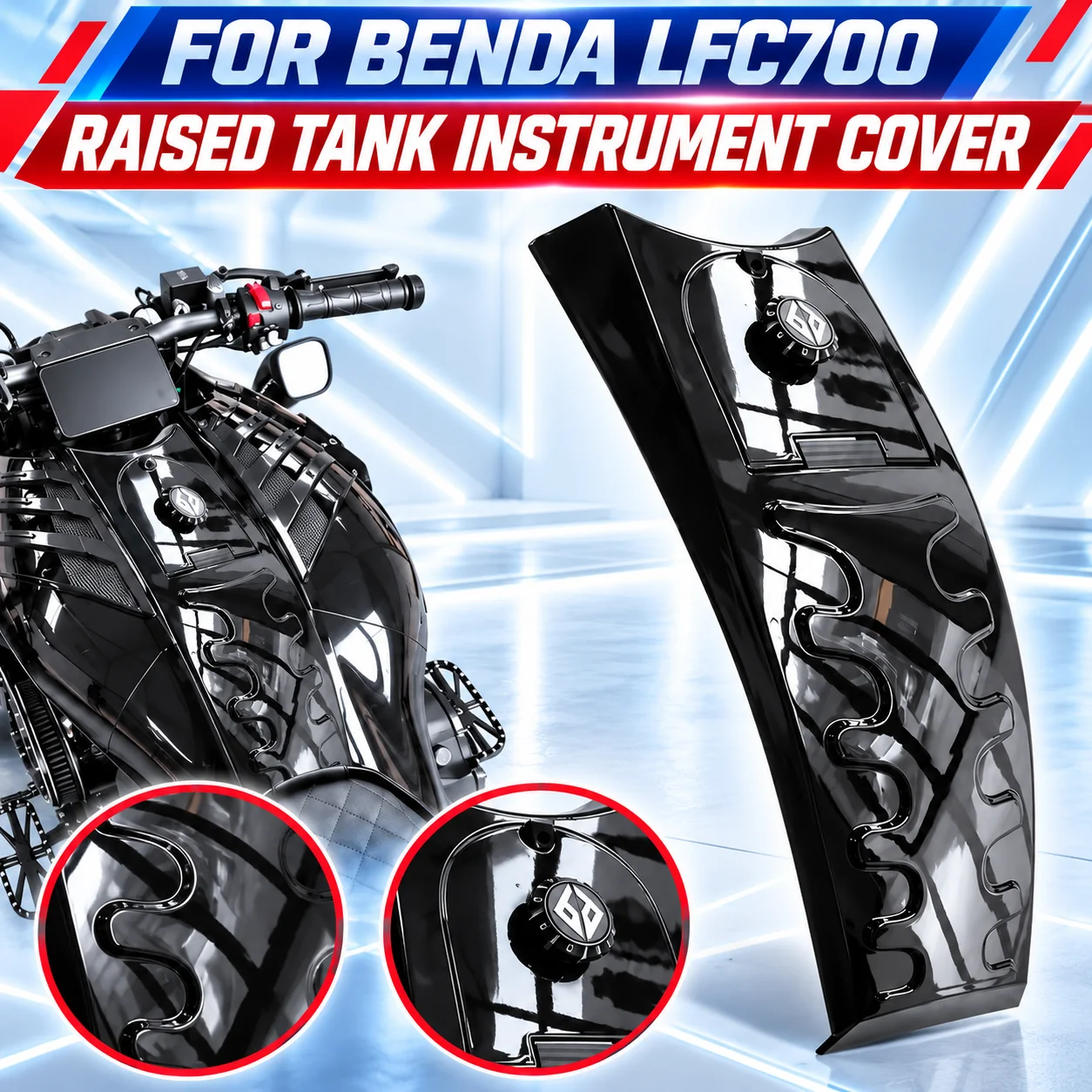 FOR BENDA LFC 700 (Liao700) Motorcycle Modification Parts: Raised Fuel Tank Instrument Cover