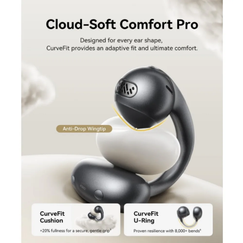 Baseus Bowie MC1 Pro Open Ear Clip Earbuds AI Translation LDAC Hi-Res Audio IP67 Waterproof Bluetooth Sports Wireless Earphones