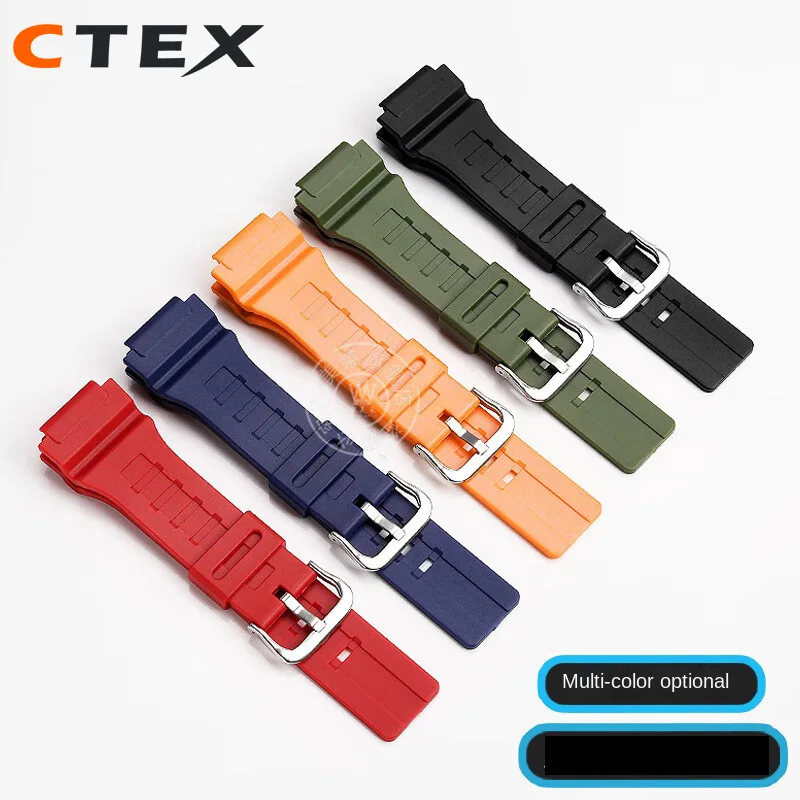 For Casio MCW-200H Watch strap Outdoor sports Waterproof Resin Silicone Watch Chain For Men Rubber Bracelet Steel buckle 20mm