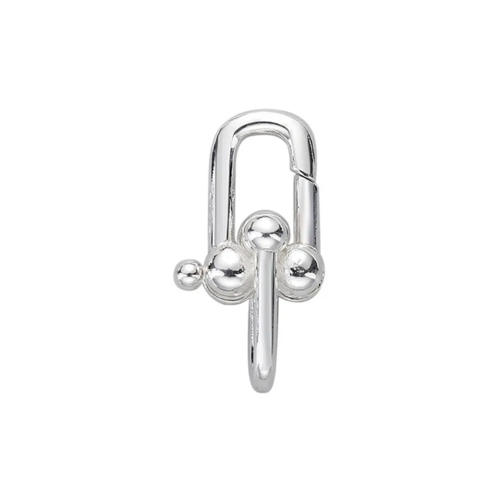 small 20mm Sterling silver 925 U shackle hardware lobster snap spring clasp Hook DIY chain gem pearl necklace bangle craft DIY