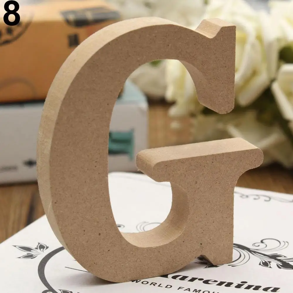 10cm A-Z Wooden Letters Wood Alphabets Hanging Pendant Wedding Birthday Party Diy Home Decoration Freestanding Personalised Name