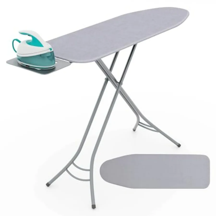 

Foldable Ironing Board with Iron Rest Heat Resistant Cover 48.5 x 15.5 Ironing Surface 27-36 Adjustable Hghts Sturdy Metal Fram