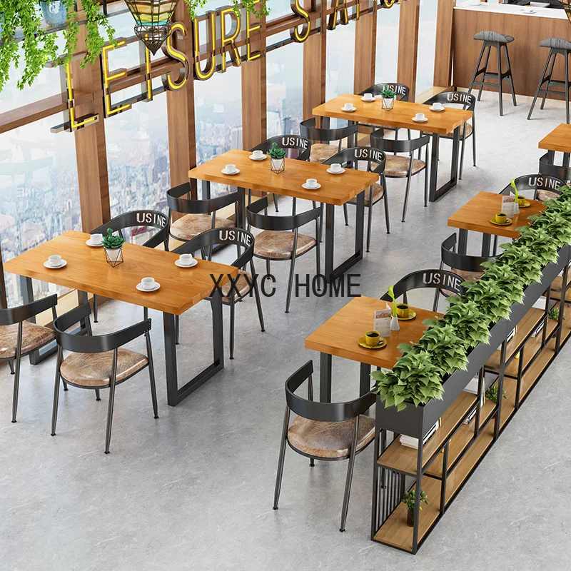 

Cafe restaurant solid wood dining table