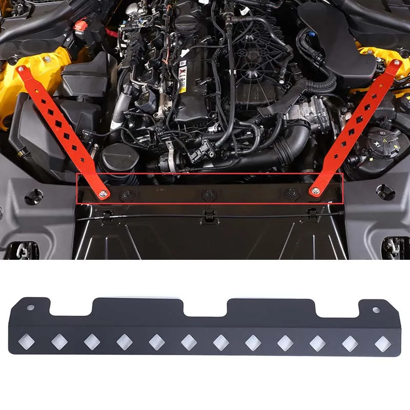 

For Toyota Supra A90 2019+ Aluminum alloy Black Aluminum Radiator Upper Shield Plate Trim Car Modification Accessories