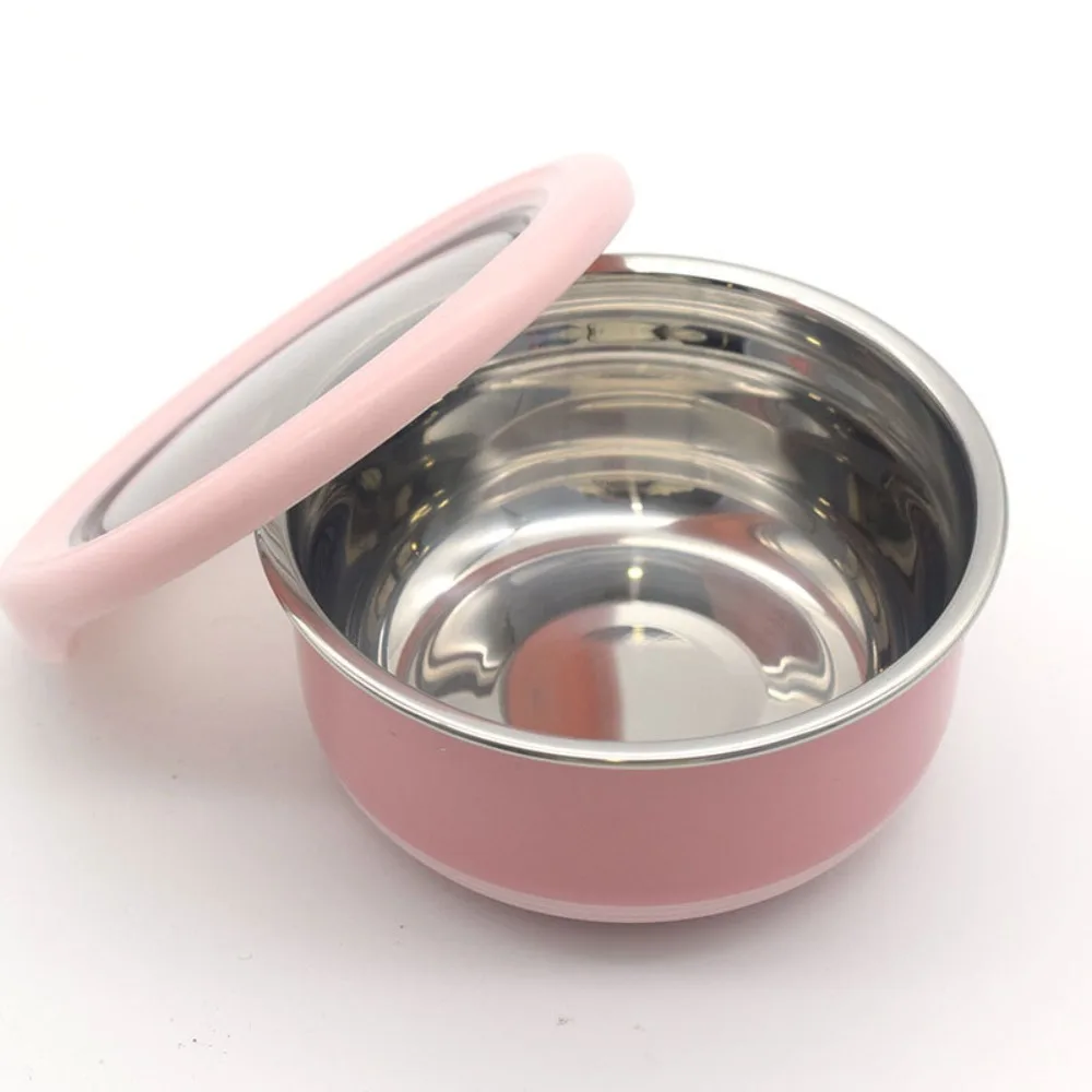 Japanese-style Stainless Steel Fresh-keeping Box Round with Lid Lunch Box Drop-proof Anti-scalding Crisper Refrigerator