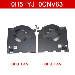 H5TYJ 0CNV63 New Laptop CPU GPU Cooler Fan For DELL Alienware M17 R3 / M17 R4 / P45E DC12V 4-Pin 1A Cooling Radiator