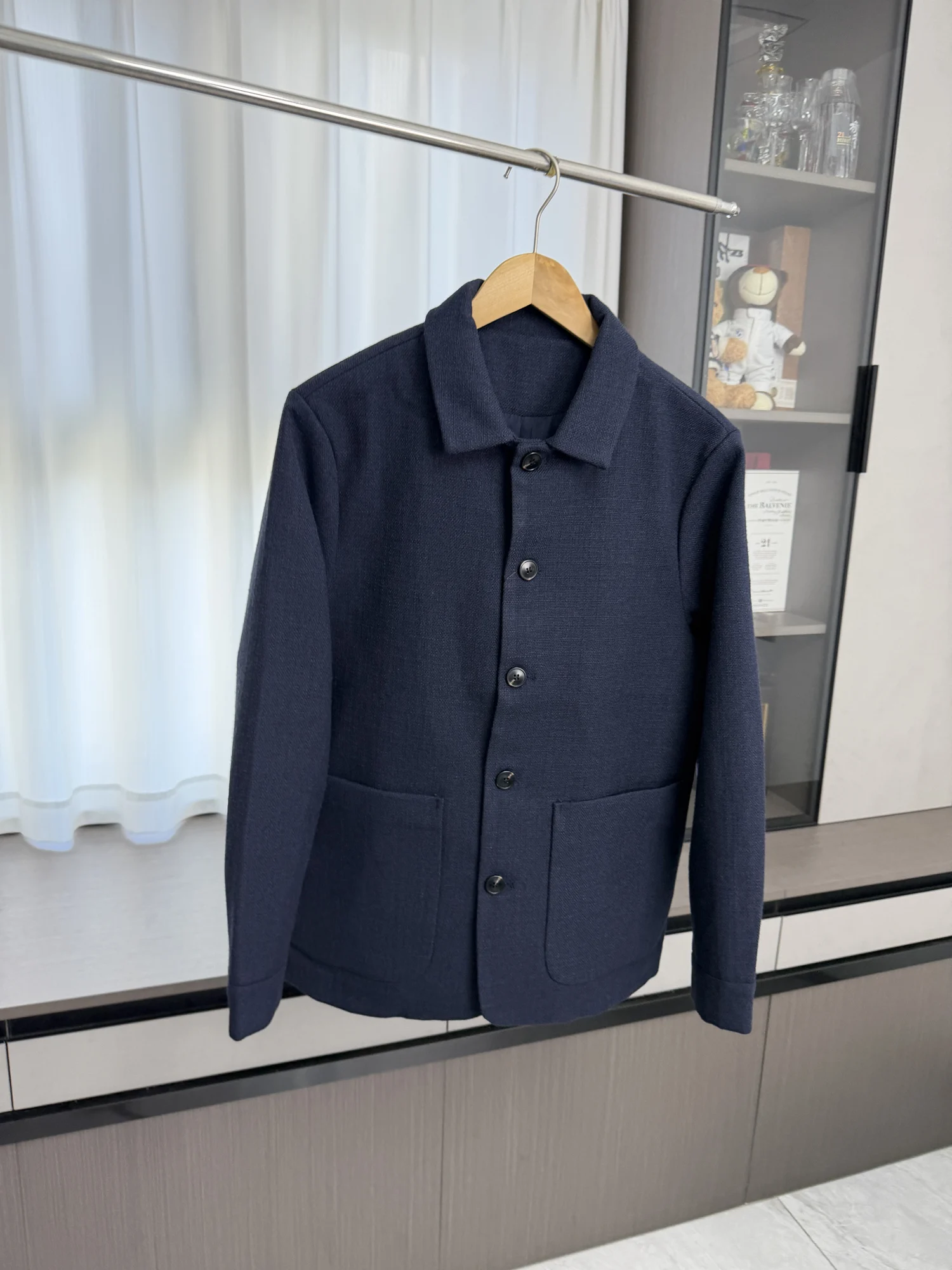 Stylish Casual Men's Jacket Autumn Pure Color Texture Breathable Long Sleeve Commute Friendly Fashionable And Tailored
