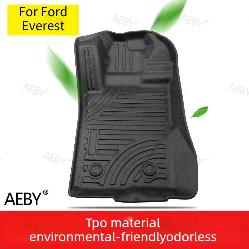 For Ford Everest 2022-2026 TPE Floor Underlay Heavy Duty Waterproof Anti-Slip,Large foot pads,All inclusive,Car accessories
