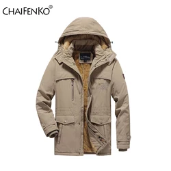 Winter Man Leisure Thickening Coat Outdoors Multiple Pockets Fashion Fleece Jackets New Windproof Keep Warm Removable Hat Parkas