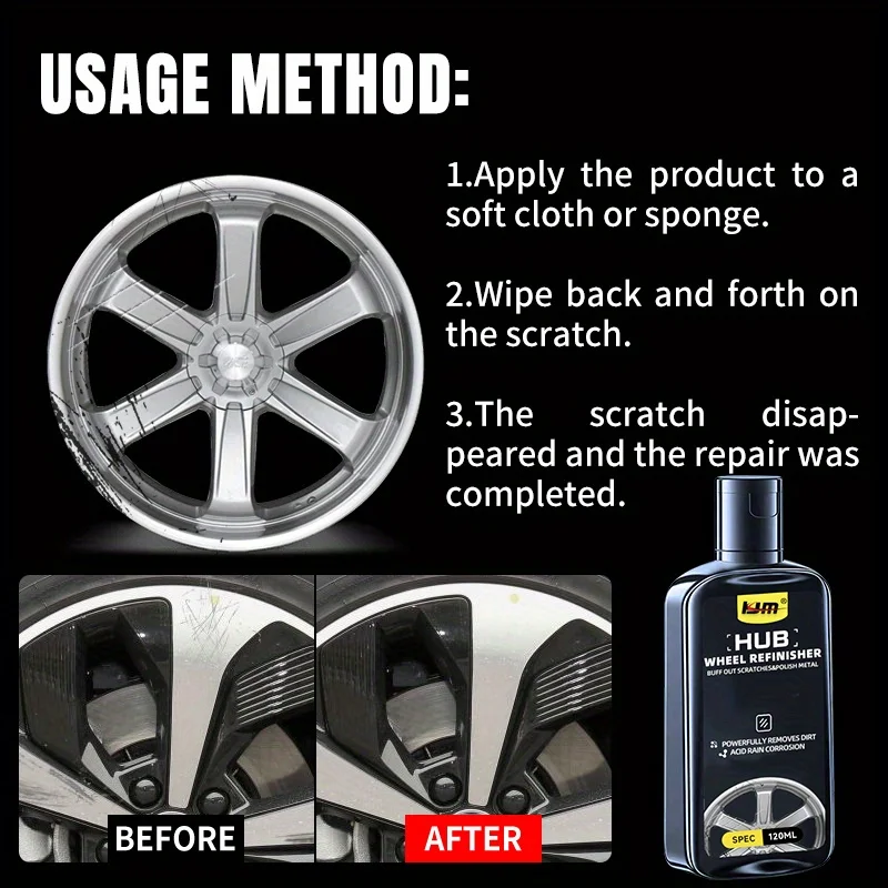 Advanced Hub Repair Kit - removes scratches, rust and discoloration, enhances shine and anti-aging maintenance coating