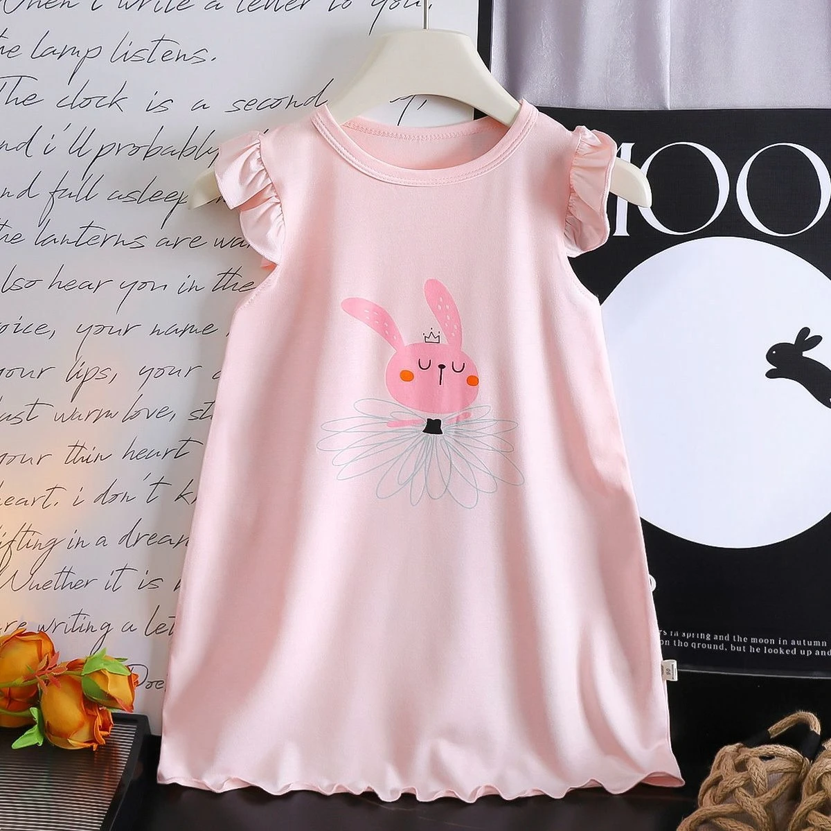 Girls Summer Ultra Thin Nightgown Cooling Pajamas Homewear Set New Style