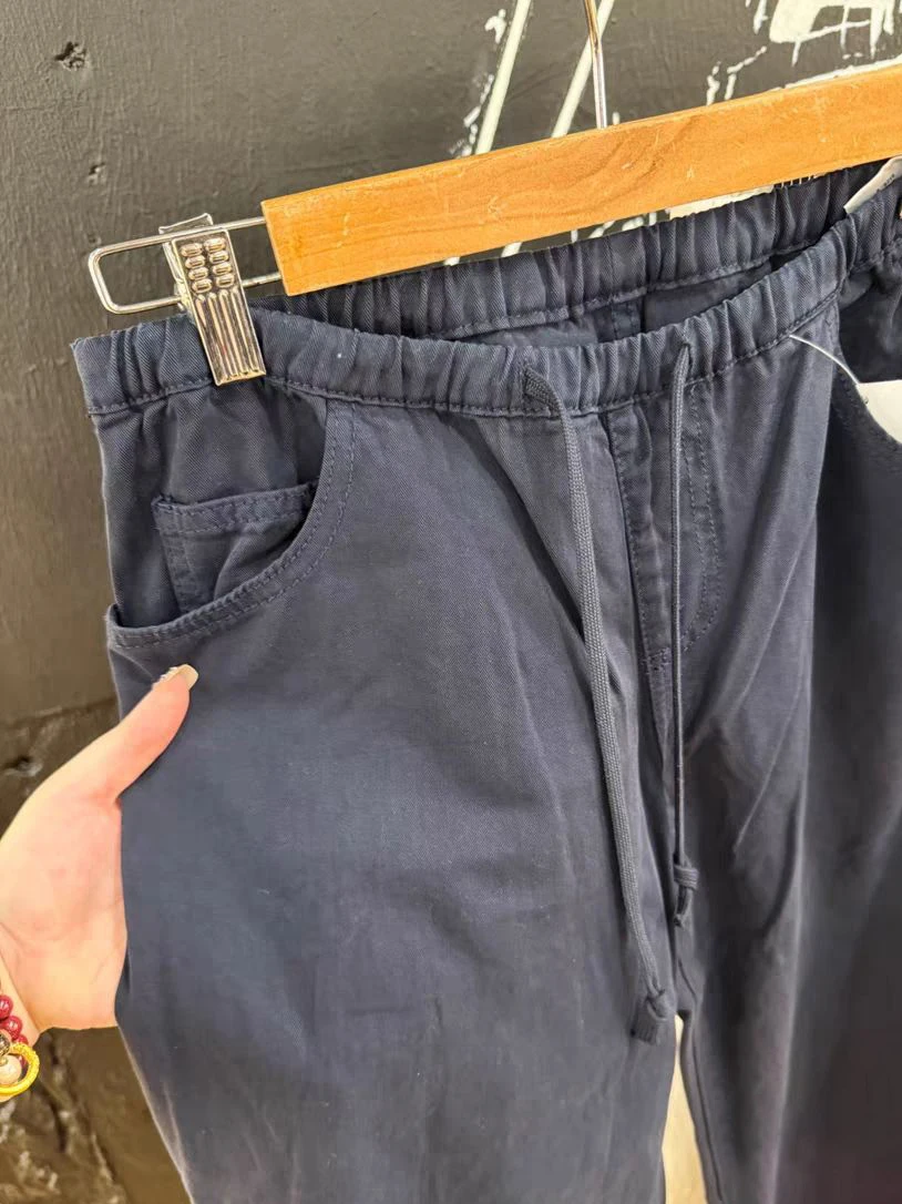 Fashion Navy Drawstring Loose Pants Women Autumn Sexy Low Waist Pockets Straight Long Pant Baggy Streetwear Vintage Trousers Y2K