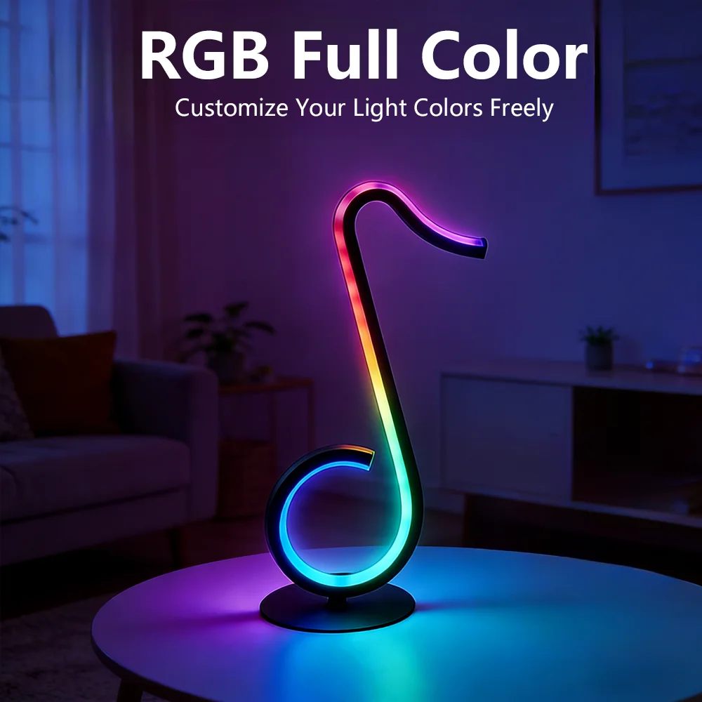 RGB LED Music Rhythm Sound Activated Ambient Light Creative Special Shaped Bedroom Bedside Desktop Decorative Night Light