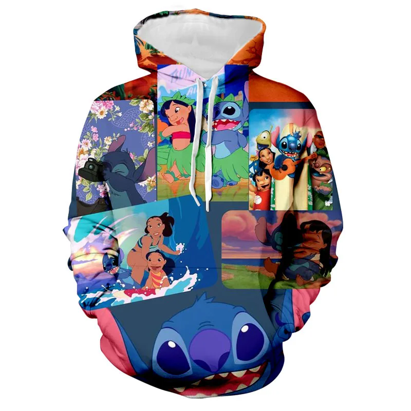 ฤดูใบไม้ร่วงผู้ชายและผู้หญิง Disney Stitch Hoodie การ์ตูน Donald Duck พิมพ์ Hooded เสื้อแจ็คเก็ตแฟชั่นพร้อม Hood Casual Sweatshirt