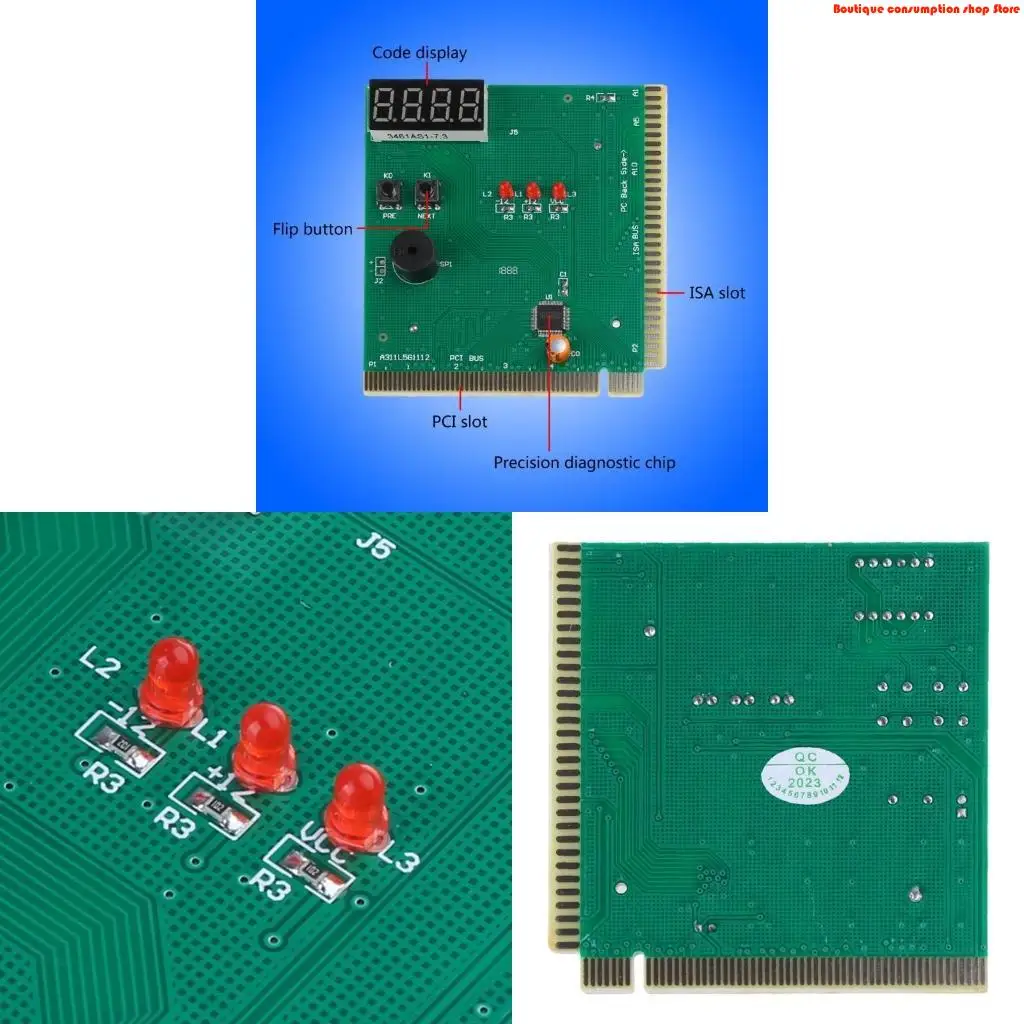 L9NA Computer Mother Board Debug Post Card 4-Digit PCI & ISA Tester