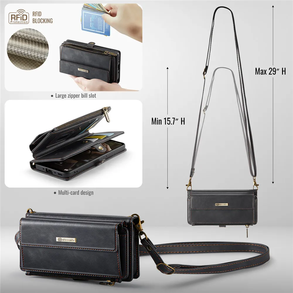 CaseMe سستة محفظة جلدية حقيبة لهاتف سامسونج غالاكسي A56 A55 A54 A53 A52 A16 A15 A14 A13 الوجه فتحة للبطاقات حامل غطاء الهاتف Coque