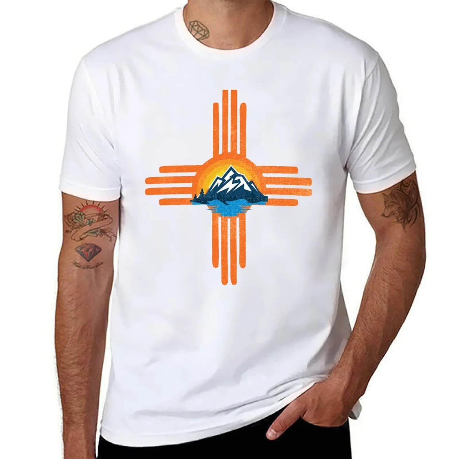 

Vintage New Mexico Flag Zia Mountains Vintage RetroSun T-Shirt man t shirts for men printed t shirts for man T-shirt