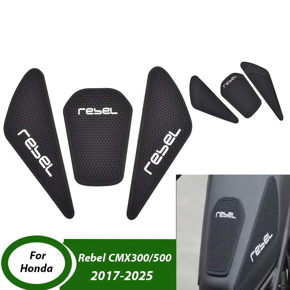  لهوندا المتمردين سم CMX 300 500 2017-2024 خزان للدراجة النارية المطاط ملصق حامي غمد الركبة خزان وسادة قبضة ملصق مائي اكسسوارات #1