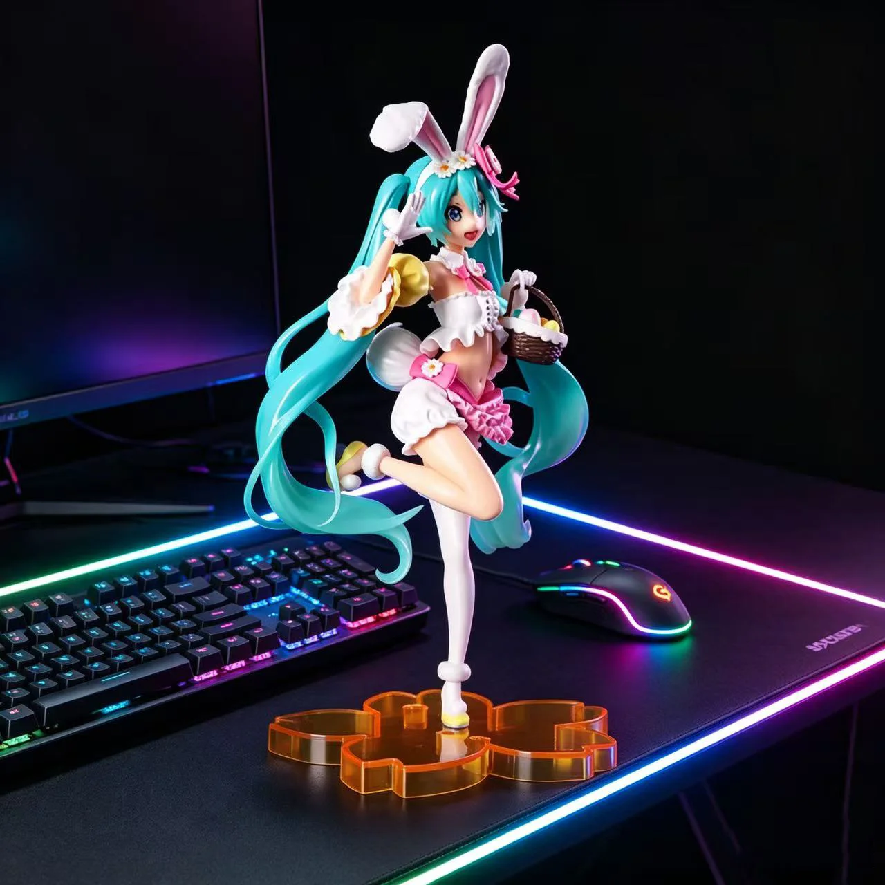 Neue Hatsune Miku Anime-Figur, Kawaii-PVC-Modell, Actionfiguren mit Hasenohren, Sammlerstücke, Weihnachtsspielzeug, Geschenke